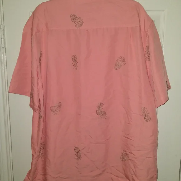 Caribbean Pineapple Print Rayon Polyester Button-Up Hawaiian Shirt Men's sz XL - Picture 2 of 8